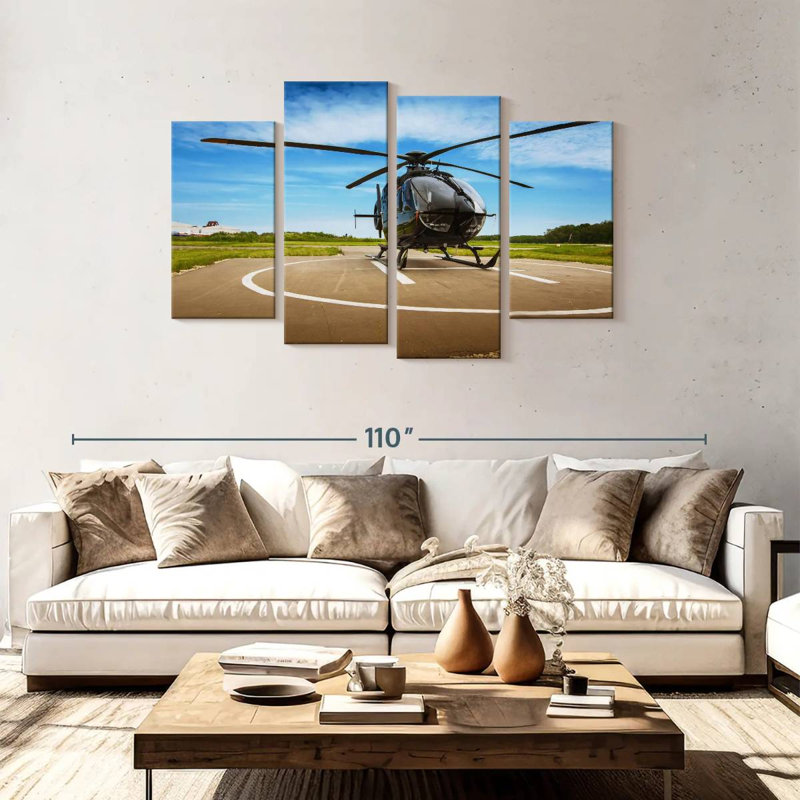 Helicopter, 48" H x 75" W