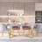 Haythem Faux Marble Top Metal Base Dining Table