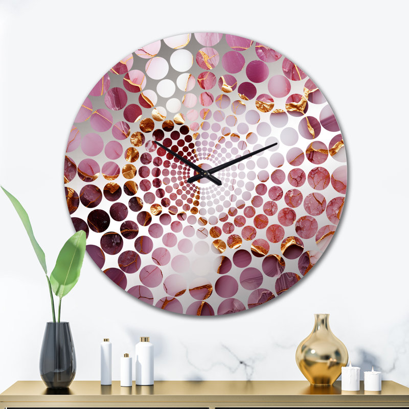 Horloge murale Raskin, Très grand, Pink Gold