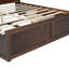 Lit très grand lit avec tête de lit multi, et bois antique -, aucun sommier requis, plateforme de tiroir avec tiroirs de charge, construction, bois,-1793124803