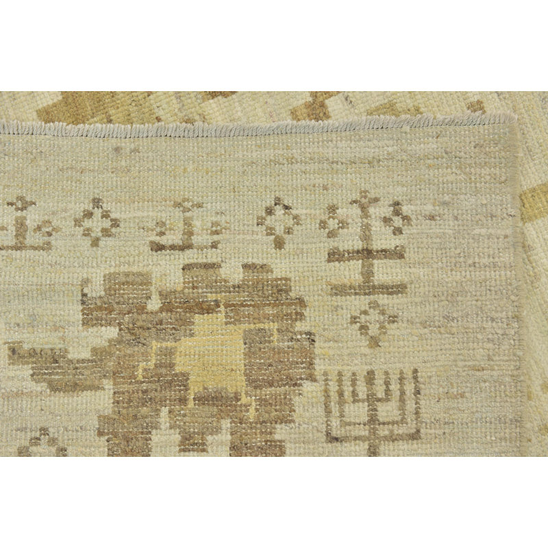 Tapis de zone en laine noué la 12 pi 2 po x 15 pi 6 po one-of-kind Mehdi