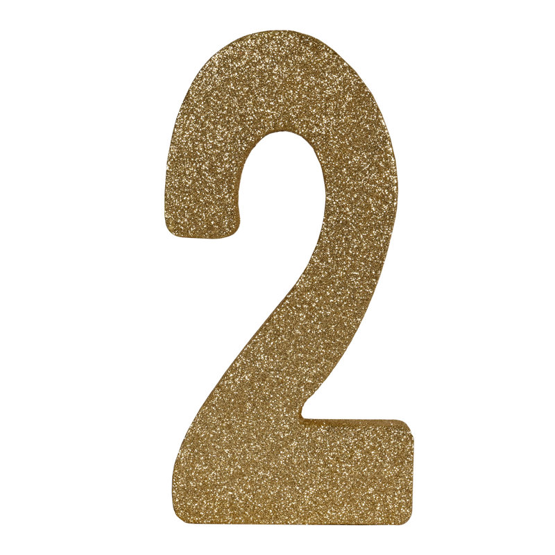 3-D Glittered "2" Centerpiece