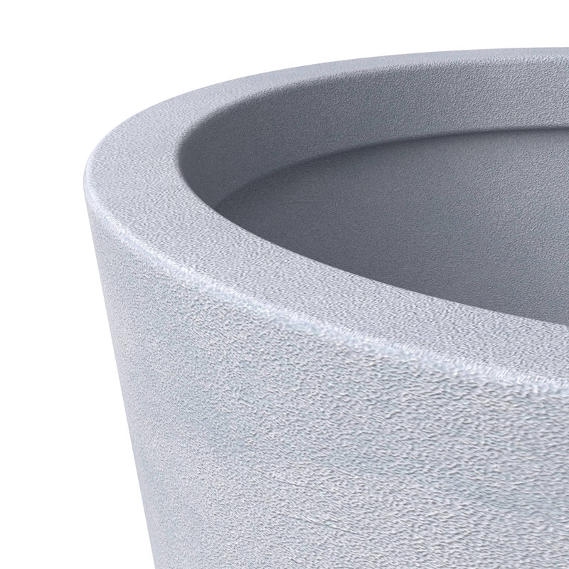 Pot à fleurs Steveda Modern High Tapered Round Fiberstone, H 27,6 po x l 19,7 po x P 19,7 po, Gris