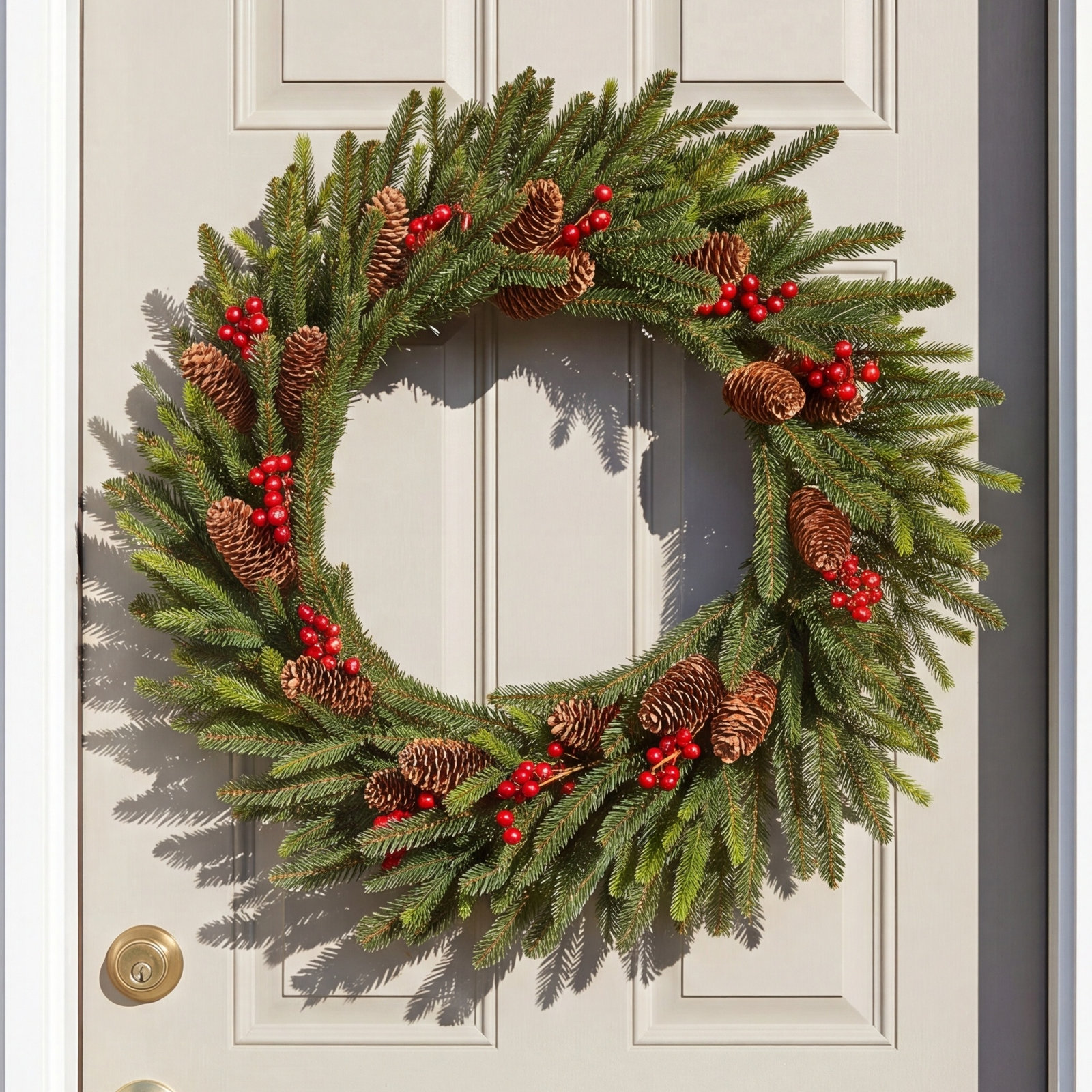 24" Fir Pre-Lit Wreath