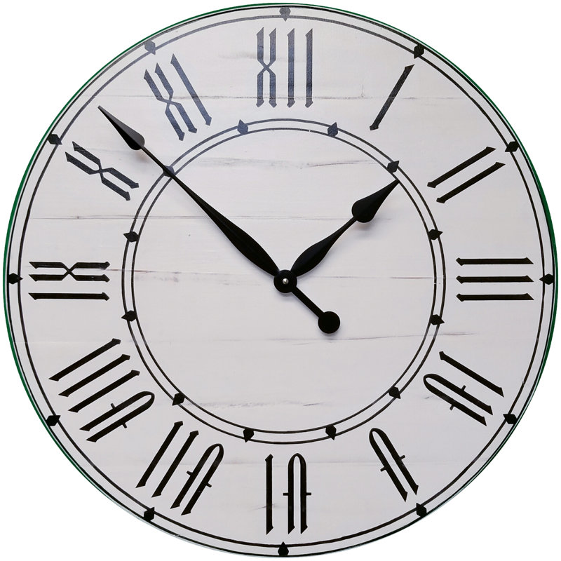 Horloge murale surdimensionnée Rossetti Farmhouse, H 24 po x l 24 po x P 1,5 po