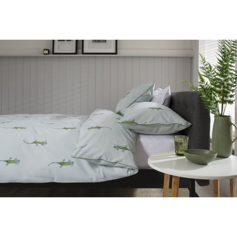 Cotton Block Print Duvet Cover Set with Pillowcases, Double - 2 Standard Pillowcases