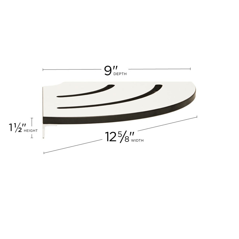 Tablette d'angle blanche 9 po