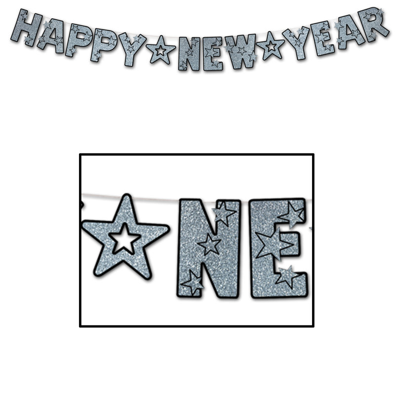 Scintillant de flux New Years, Noir / argent