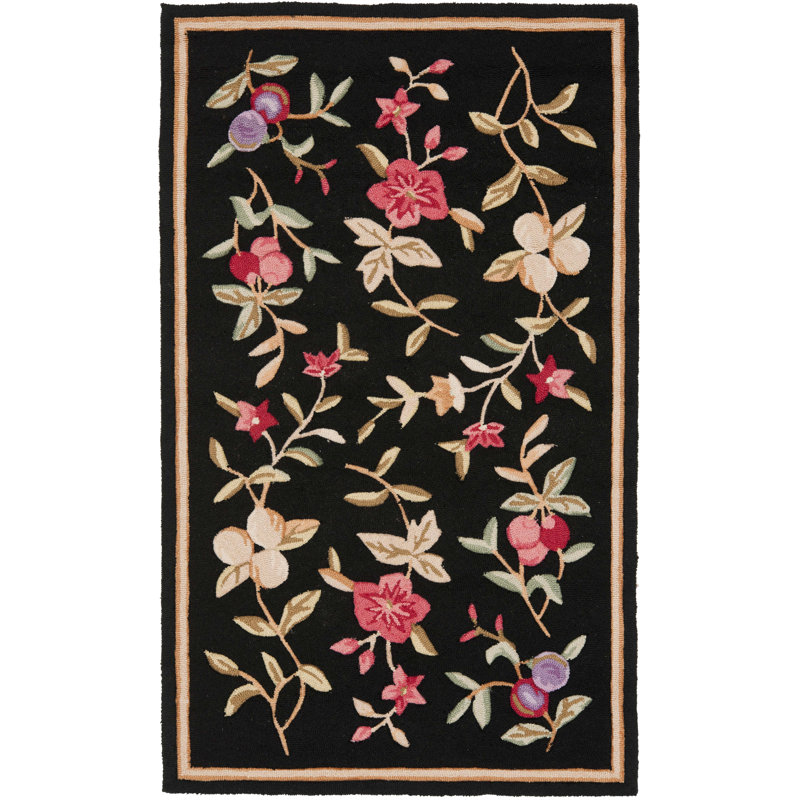 Taran Easy Care Hand Hooked Performance Floral Rug, Rectangle 2' x 3'