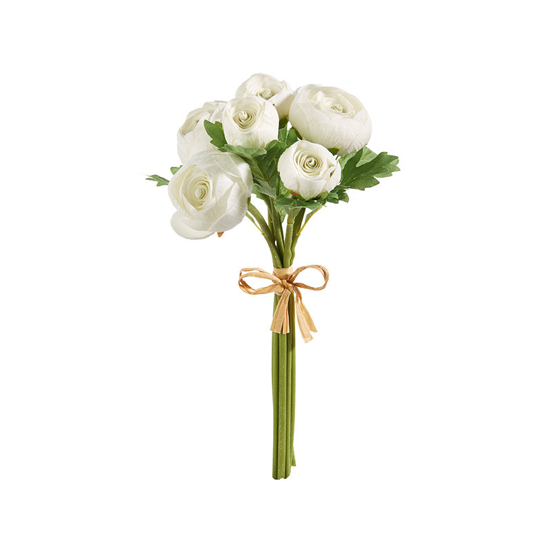 11" Real Touch White Ranunculus Bundle