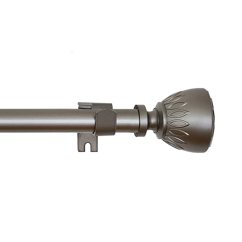 Lucrece Adjustable Single Curtain Rod, 66" - 120"