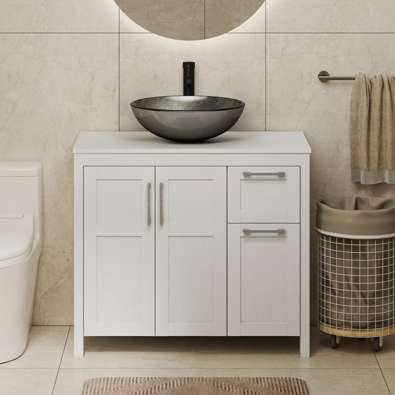 Meuble-lavabo 36 po avec lavabo Warde, White, White