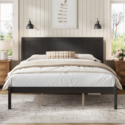 King Platform Bed Frame with Headboard