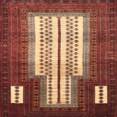Tapis traditionnel rouge / beige Hardoby