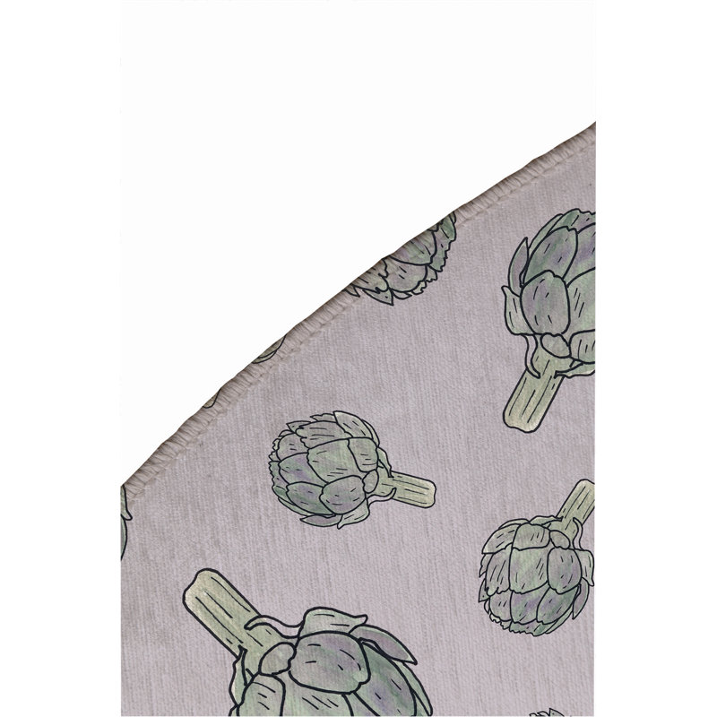 Summer Artichoke Outdoor Rug, Round 5'