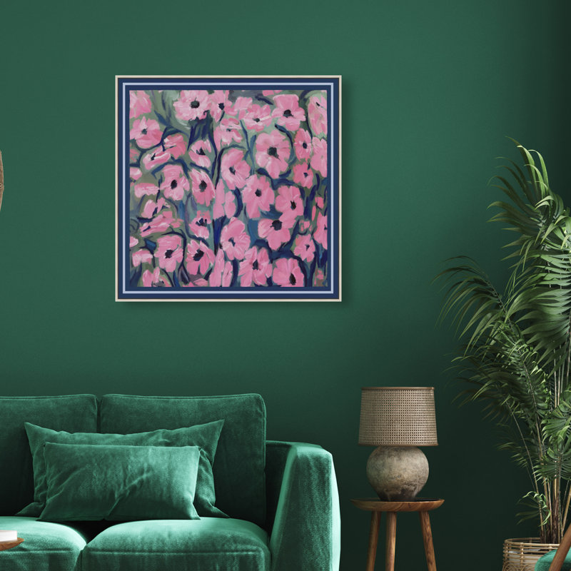 Night Blooms Print by Oliver Gal, 31"H x 31"W, Silver Floater Frame