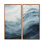 Minimalisme, peinture noire et bleue vague II - art mural côtier, 2 pièces