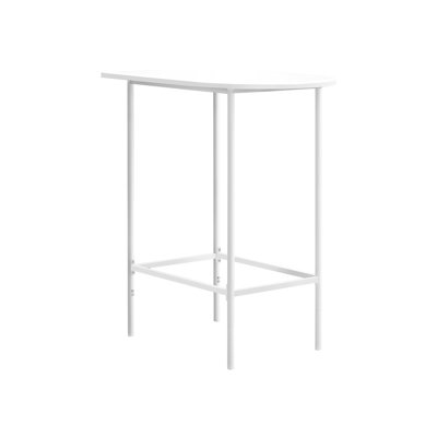 Table de bar rectangulaire moderne 36 po, stratifié blanc et métal, pour comptoir de cuisine pour petites maisons, structure en métal