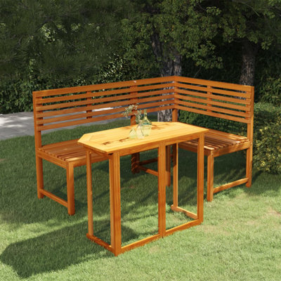  Bistro Set Brown Solid Acacia Wood