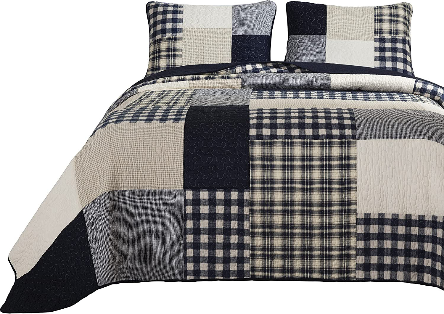 1pc Modern Simple Checkered & Houndstooth Printed Bedspread