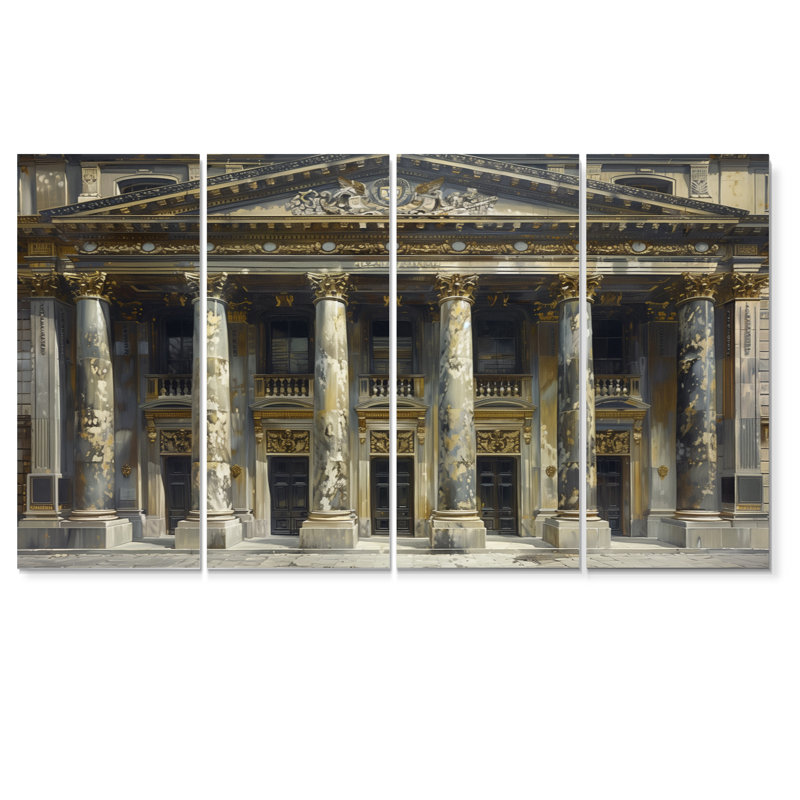 Or gris architecturale Marvel Banks - ensemble de reproductions d'art mural Banks, H 28 po x l 48 po