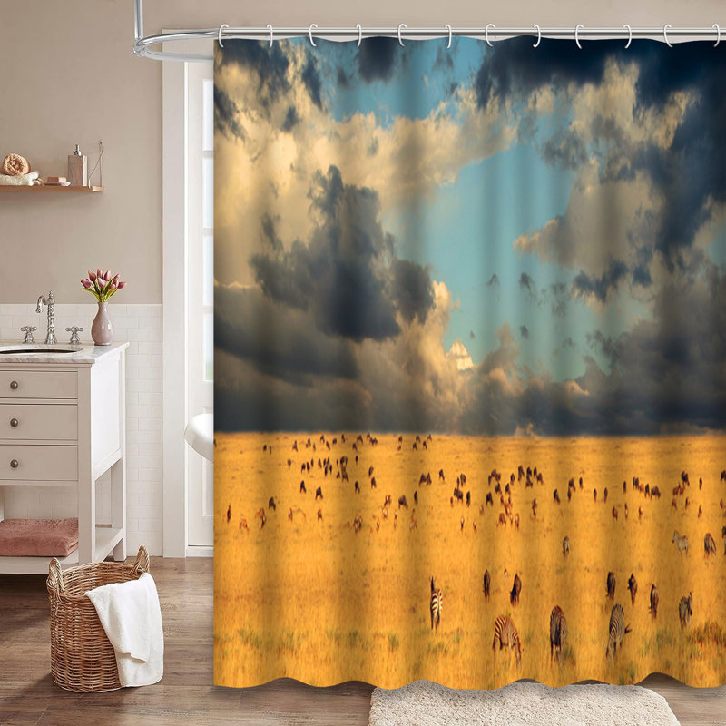 Rideau de douche avec 12 crochets, L 72 po x l 78 po
