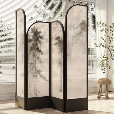 Paravent en bois de pin de style médiéval plié irrégulièrement