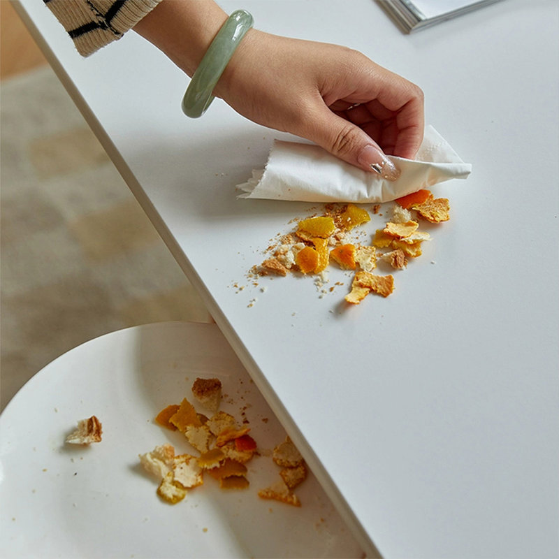 Pierre rectangulaire blanche avec table de salle à manger solide pour la salle à manger / cuisine