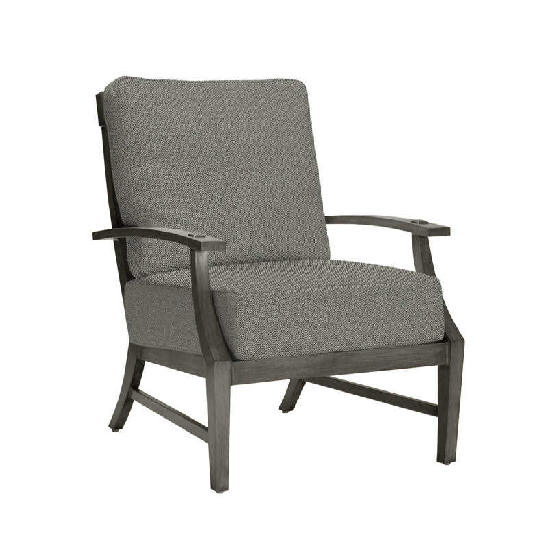 Croquet Aluminum Lounge Chair - Slate Gray, Slate Gray, No Welt, Intermix Bark