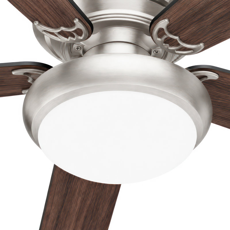 Ventilateur de plafond encastré de 132 cm (52 ​​po) avec 5 pales double face, éclairage intégré, moteur CC silencieux à 6 vitesses et flux d'air réversible