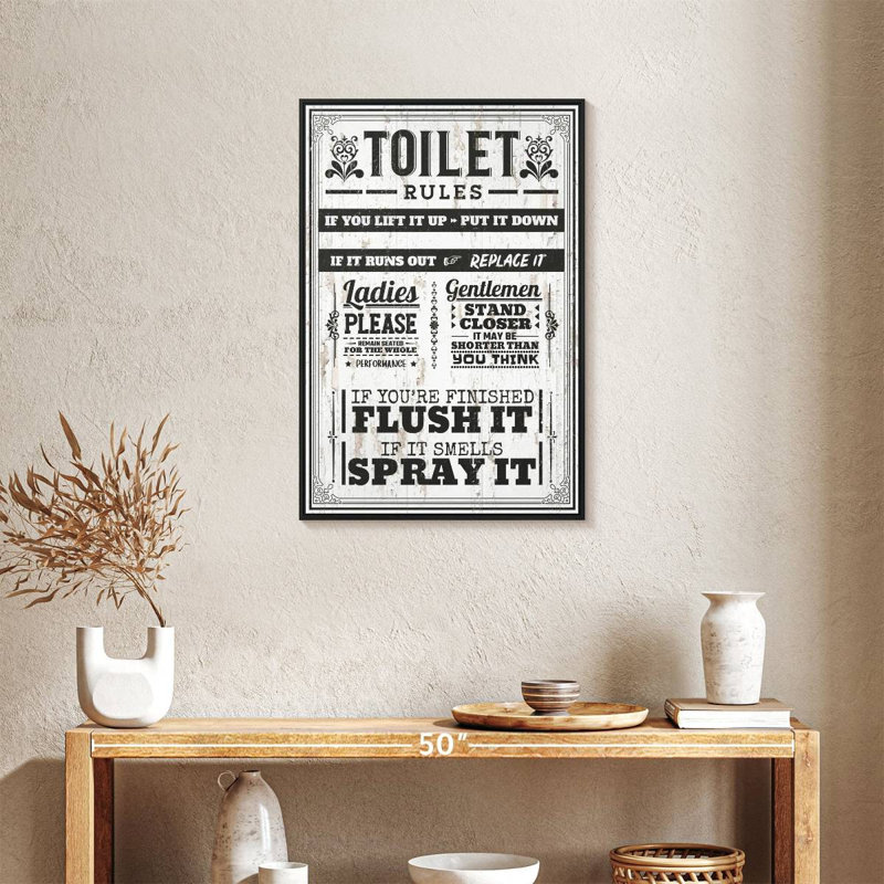 Règles de salle de bain appropriées, Cadre flottant noir, 21 po x 31 po