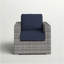 Fauteuil club en osier GRIS