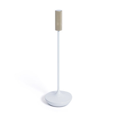 Lampe de table rechargeable élégante, blanche et dorée