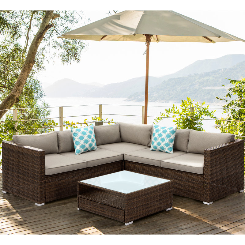 Newagen 4 - Person Patio Conversation Set with Cushions, Gray