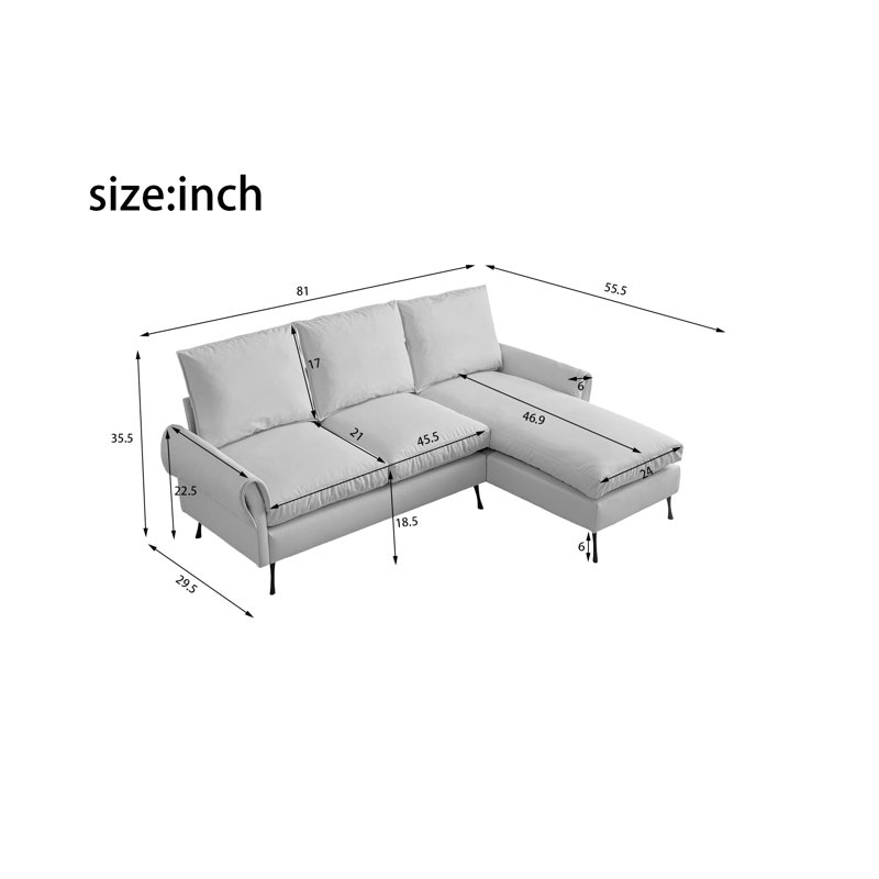 Canapé modulaire 2 pièces Fenske, Similicuir beige