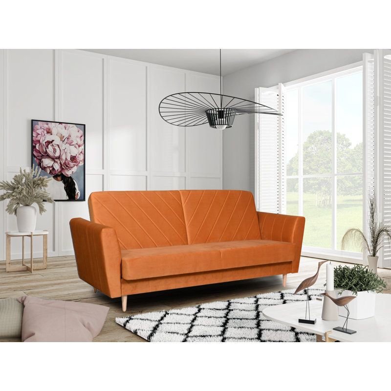 Copan 3 Seater Sofa Bed, Gold Orange