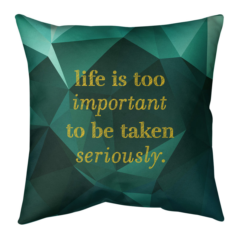 Coussin de vie en faux pierres précieuses & levity, 18 po x 18 po, Émeraude / doré