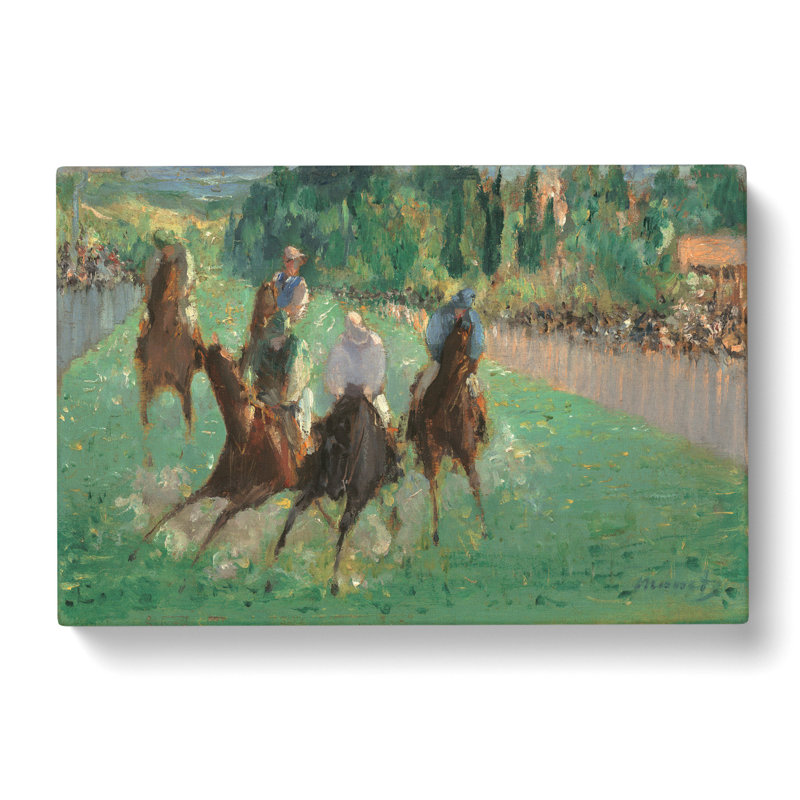 At The Races by Edouard Manet - Wrapped Canvas Painting, 35cm H x 50cm W x 3cm D