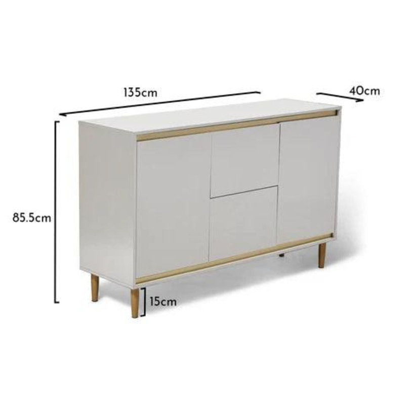 Bellandra ILIANA 135cm Sideboard, Snow White