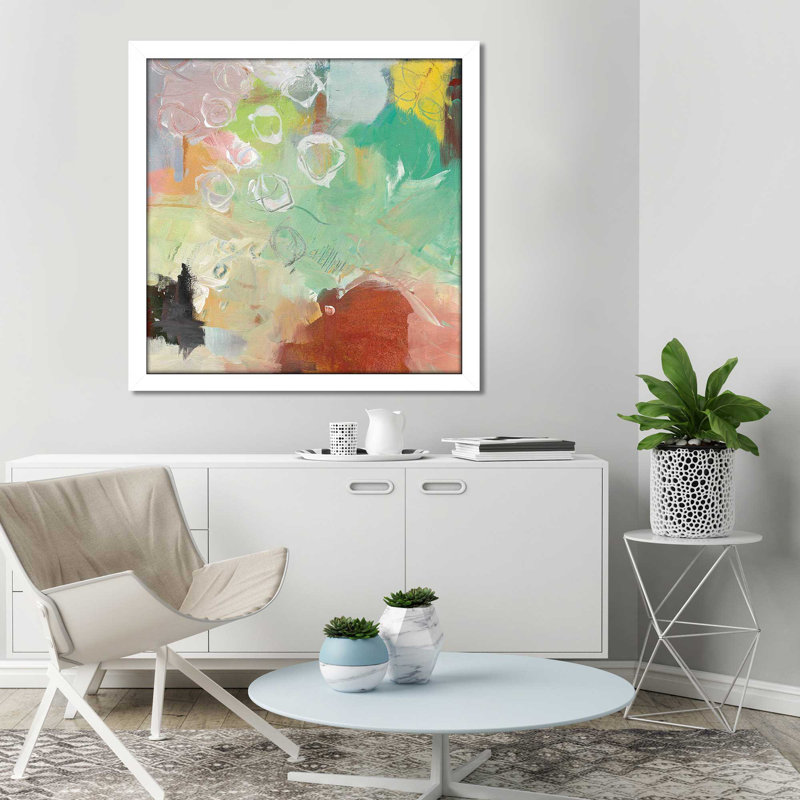 Été se levant III - Peinture, Cadre blanc, H 31,5 po x l 31,5 po x P 1 po