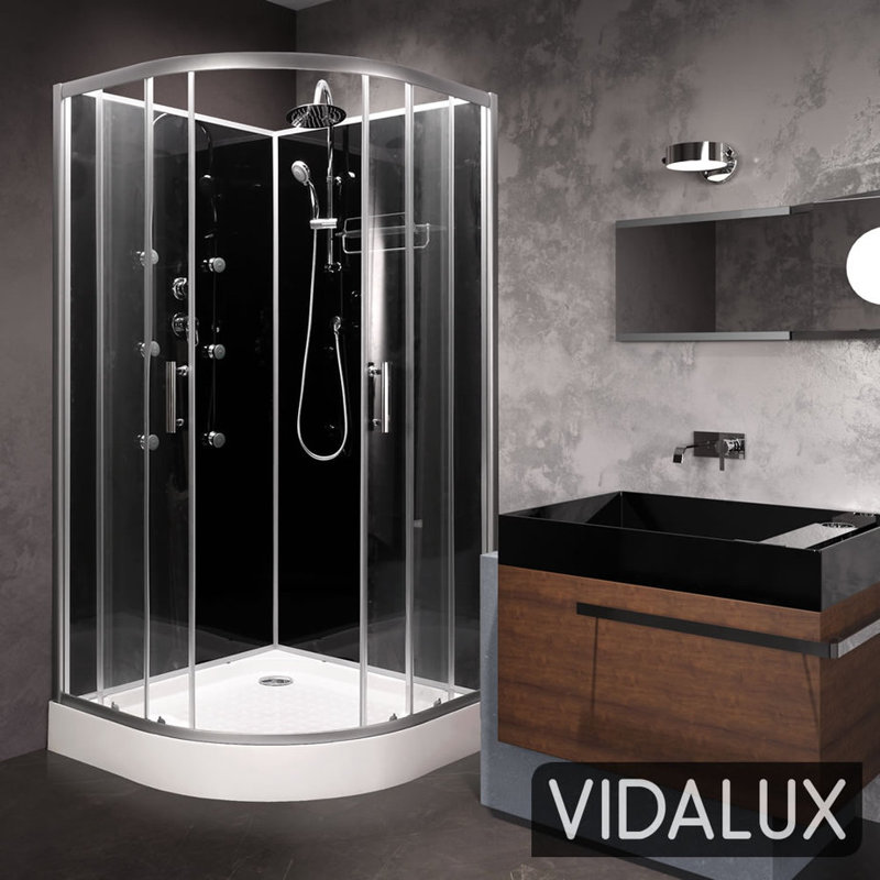 Vidalux Hydro SS78 Black Shower Cabin 800 x 800