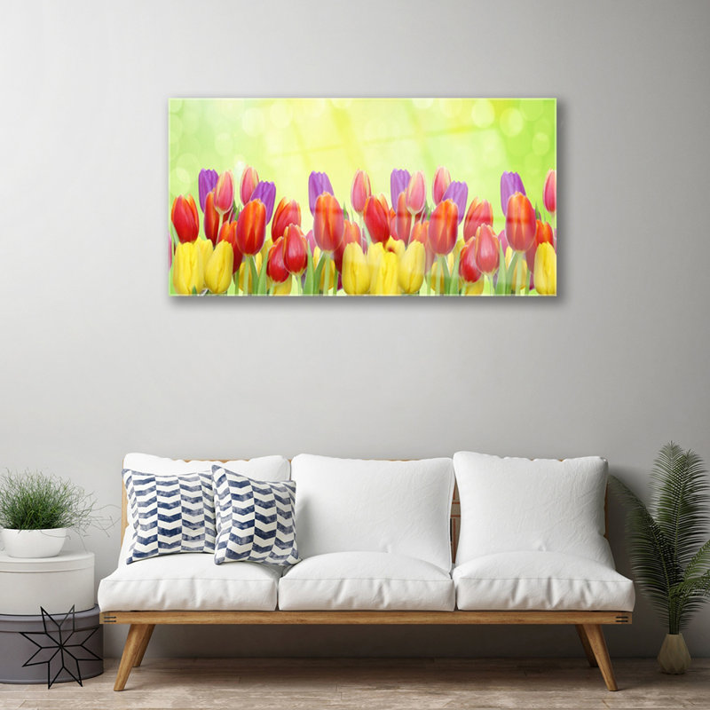 Tulips Floral - Unframed Photograph on Glass