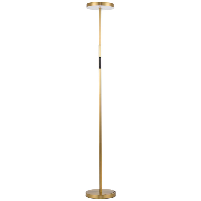 Francine Floor Lamp - 30W - White Acrylic Diffuser, Aged Brass