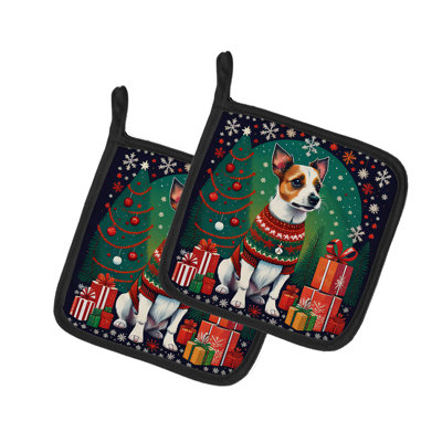 Jack Russell Terrier paire de maniques de Noël