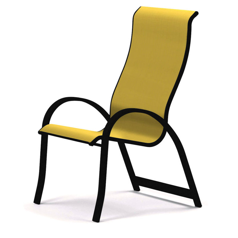 Chaise de patio empilable Hirotaka Supreme, Jaune 43D, Noir texturé