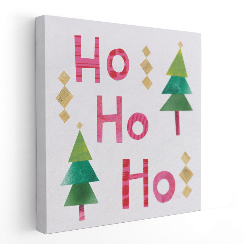 Christmas Collage I - reproduction d'art sur toile, H 12 po x l 12 po