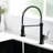 Contemporary Kitchen Tap With Pull-Down - Construction, To Fingerprints And Water Spots, Save Installation Time Black Silver Faucet Pull Down Spray, Single Handle Operation, Finish