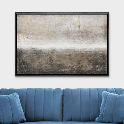 Minimal Landscape " Minimal Brown Brush Stroke Pastel Abstract Landscape Contemporary Art Living Room Office "
