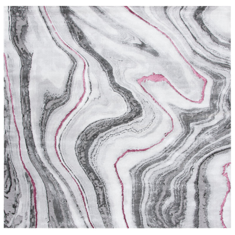 Sniquer Performance Abstract Rug, Square 6'7"