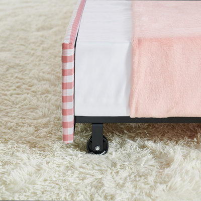 Full-Size Daybed,Upholstered Convertible Daybed with Tufted Button Backrest, 3-in-1 Versatile Sofa Bed with Pull-Out Trundle & Side Storage, Perfect for Compact Living